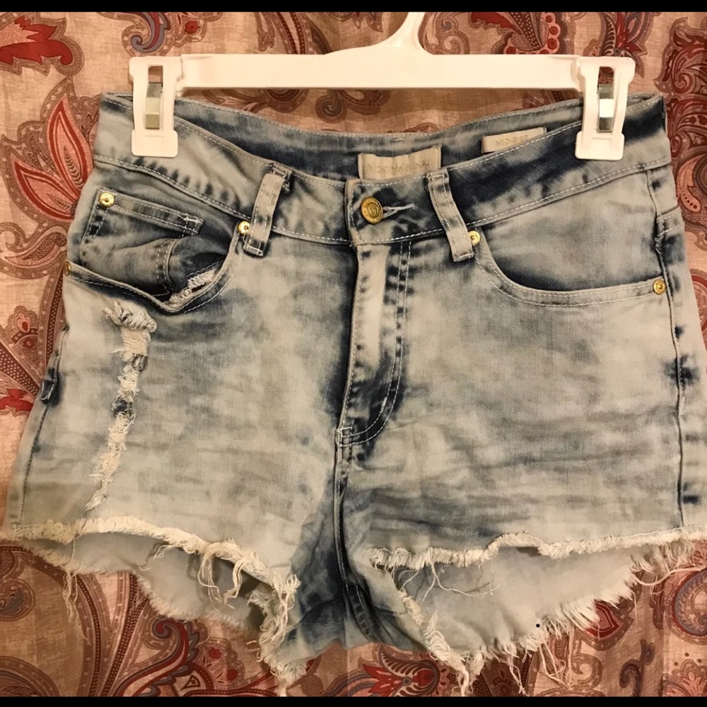 Light blue jean shorts